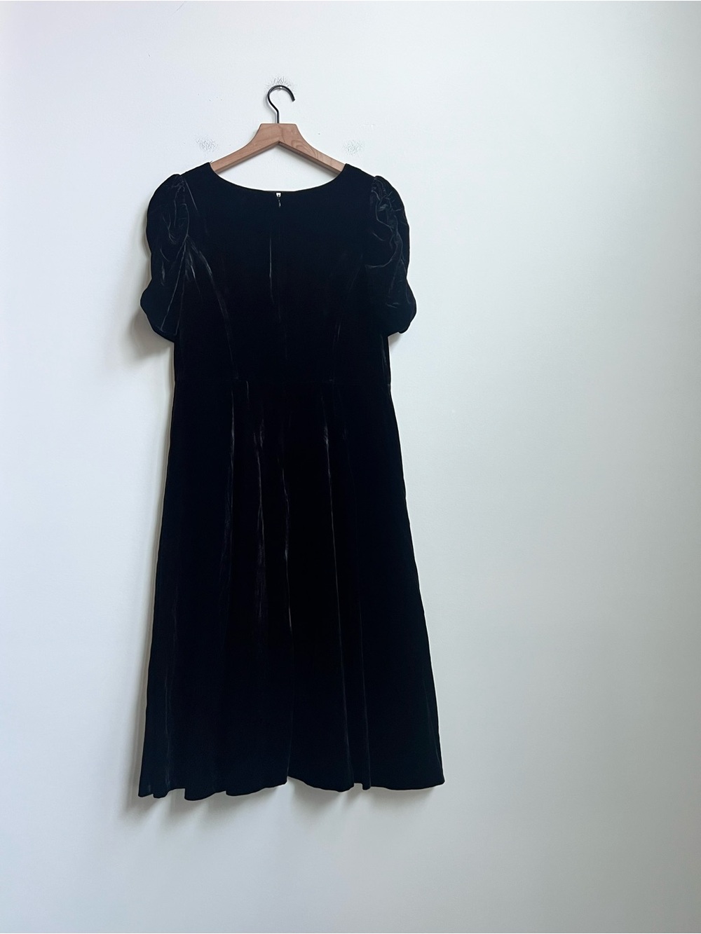 New Talbots Black Velvet Fit n Flare Dress  8 Whimsygoth Gatsby Feminine Ruching - Picture 10 of 12